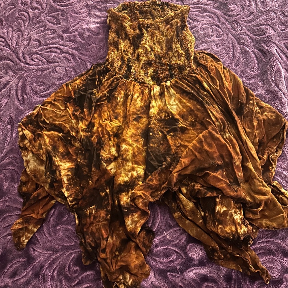Bohemian Tie-Dye Smocked Top